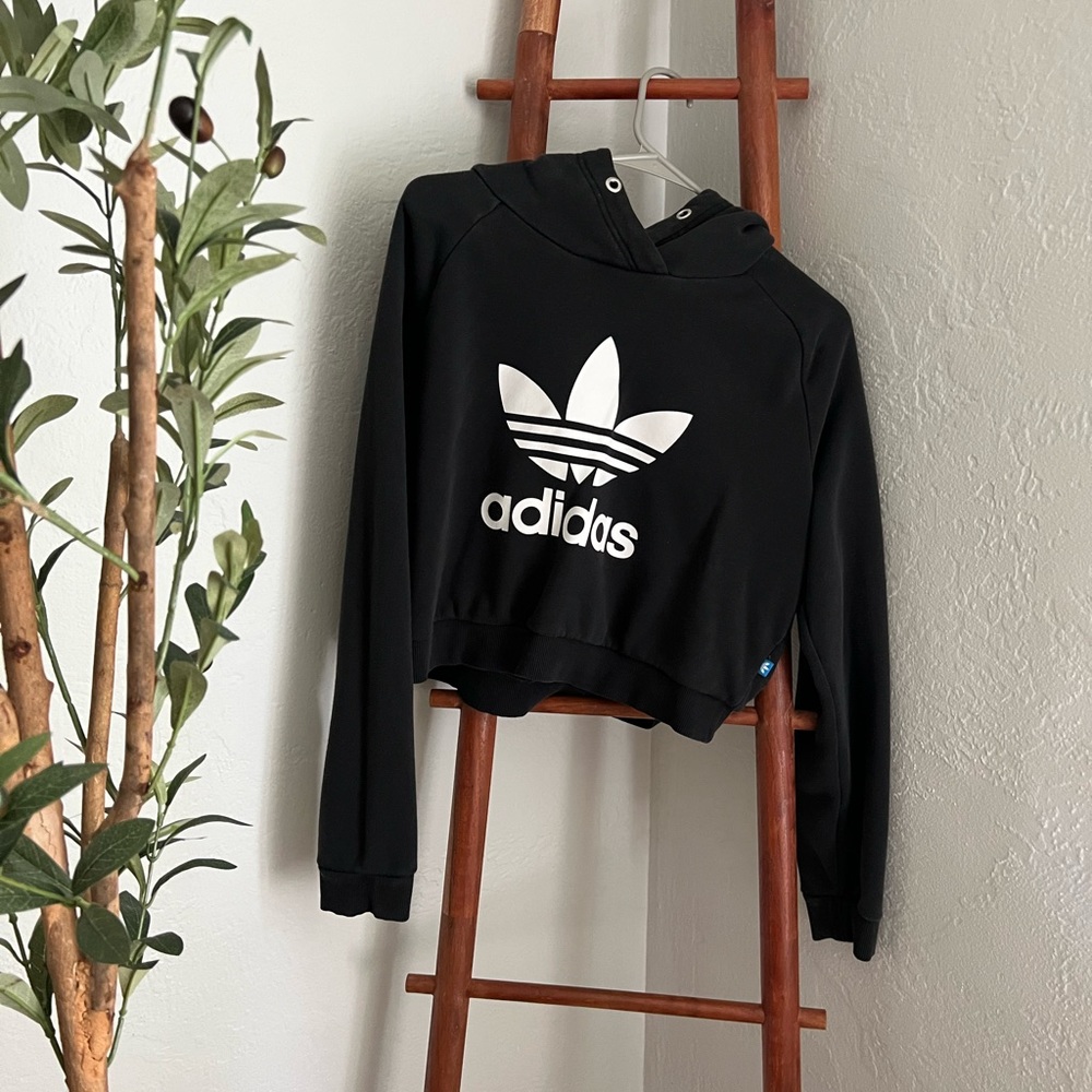 ADIDAS Cropped Black Hoodie